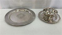 Silver Oneida Bowl w Plate and Silver Meriden
