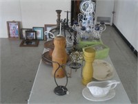 LOT OF MISC IRON AND WOOD DECOR & OTHER