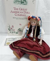 NEW DOLL "THE GREAT AMERICAN DOLL COMPANY" & COA