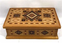 Russian Artisan Crafted Carved and Inlay Wood Box