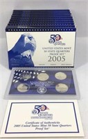 10 - 2005 US Mint 50 State Quarters Proof Sets