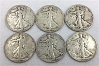 6 - 1944-S Walking Liberty Half Dollar Coins