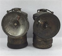 2 Antique Auto-Lite Miners Lamp