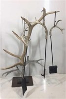Large Antler Fireplace Tool Set and Holder