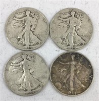4 - 1944-S Walking Liberty Half Dollar Coins