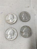 4- 1964 Silver Quarters