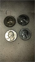 1962,1963, x2 1964 Silver quarters