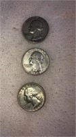 1952, 1954, 1962 silver quarters