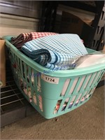 CLOTHES BASKET--ASSORTED FABRIC