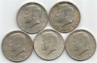 (5) Kennedy Half Dollars - (3) 64-D, (2) 64