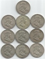 (10) 1962-D Franklin Half Dollars