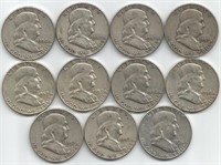 (11) Franklin Half Dollars