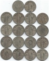 (18) Standing Liberty Quarters - No Date