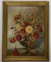 Jesse Hobby Still Life Painting of Flowers.