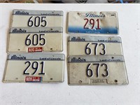 (6) 1980s-2000s IL License Plates