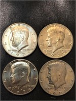 4- Kennedy half dollars