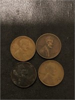 4- 1930 Lincoln wheat pennies