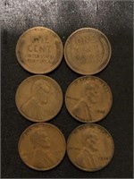 6- 1936 Lincoln wheat pennies