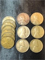 1937 and 1937 D Lincoln wheat pennies