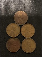 5- 1940 wheat pennies