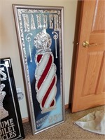 Glue Chipped Glass Sign - Barber