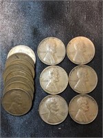 1947P and 1947S Lincoln wheat pennies