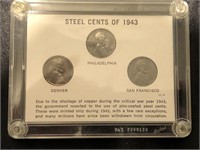 1943 steel Lincoln wheat pennies