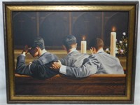 Steve Walker "Three in Church" Giclee on Canvas