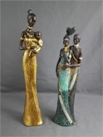 African Folk Art Lady Figurines