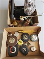 Various Oil Cans & Tape Measures