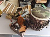 Tackle Box, Bucket and Supplies