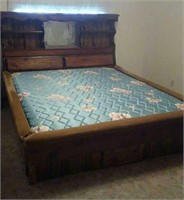 Wooden Bed Frame with Underneath Storage &