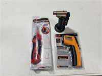 torch, infra red thermometer, soldering iron
