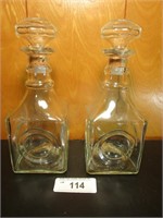 Set of Two Glass Decanters