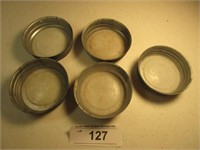 Five Zinc Mason Jar Lids