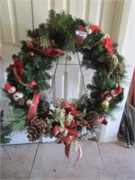 Large Christmas Wreath on Easel