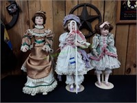 (3) Porcelain Dolls