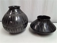 Vintage Black Southwest Handmade Pinch Pots