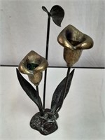 Bronze and Brass Lily Candleholder