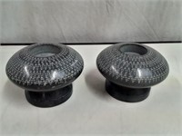 Carved Stone Candle Holders