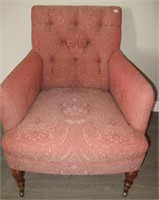 Vintage Upholstered Arm Chair w/ Pillow