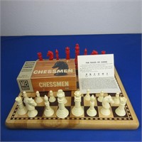 Chess Set Milton Bradley Chessmen w/ Rules