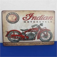 Indian Motorcycle Sign 11.75" W  x 7.75" H