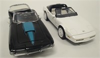 2 Franklin Mint 1:24 Corvette Die Cast