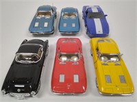 Lot of 6 Various Die Cast Corvette Scale Models