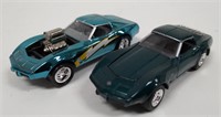 Lot of 2 Johnny Lighting Diecast Corvette Toy Cars