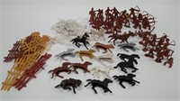 Lot of Plastic Figurines Cowboys, Horses, & More