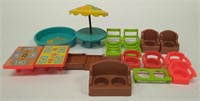 Lot of Vintage Fisher Price Patio Furniture Toys