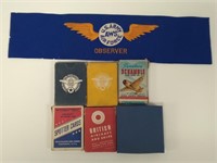 Lot of Vintage Spotter Cards & U.S. Army Pennant