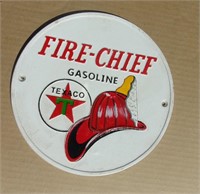Texaco Fire Chief Cast Iron Sign 9"